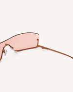 Inside view of shield frame. The metal bridge is on the bottom of the continuous lens, thus its name, reverse. Copper lens and metal